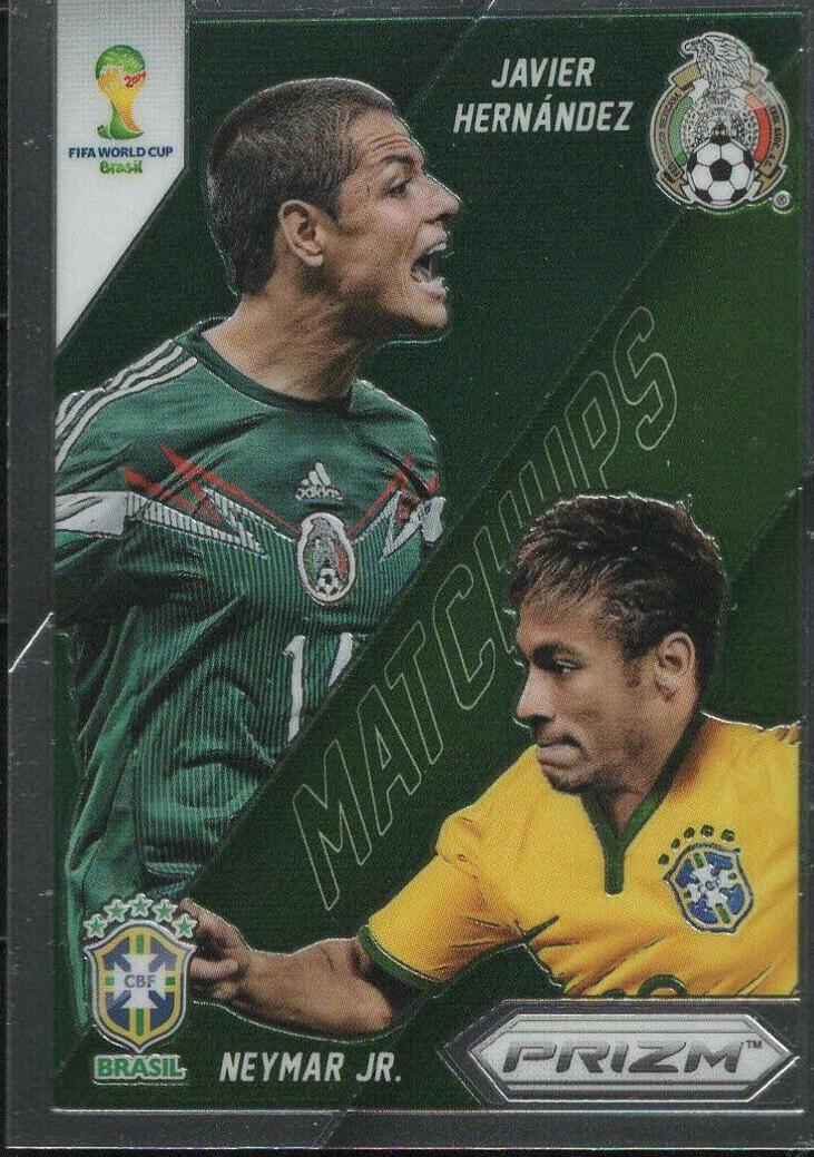 Javier Hernandez, Neymar Jr. #2 Soccer Cards 2014 Panini Prizm World Cup Matchups