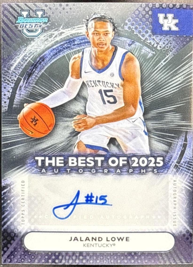 Jaland Lowe #BA-JL 2025-26 Bowman University Best Basketball The Best of 2025 Autographs