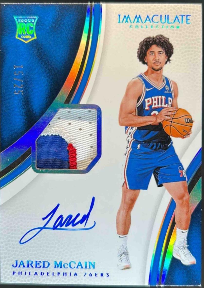 Jared McCain #25 2024 Panini Immaculate Retro Patch Autograph Basketball