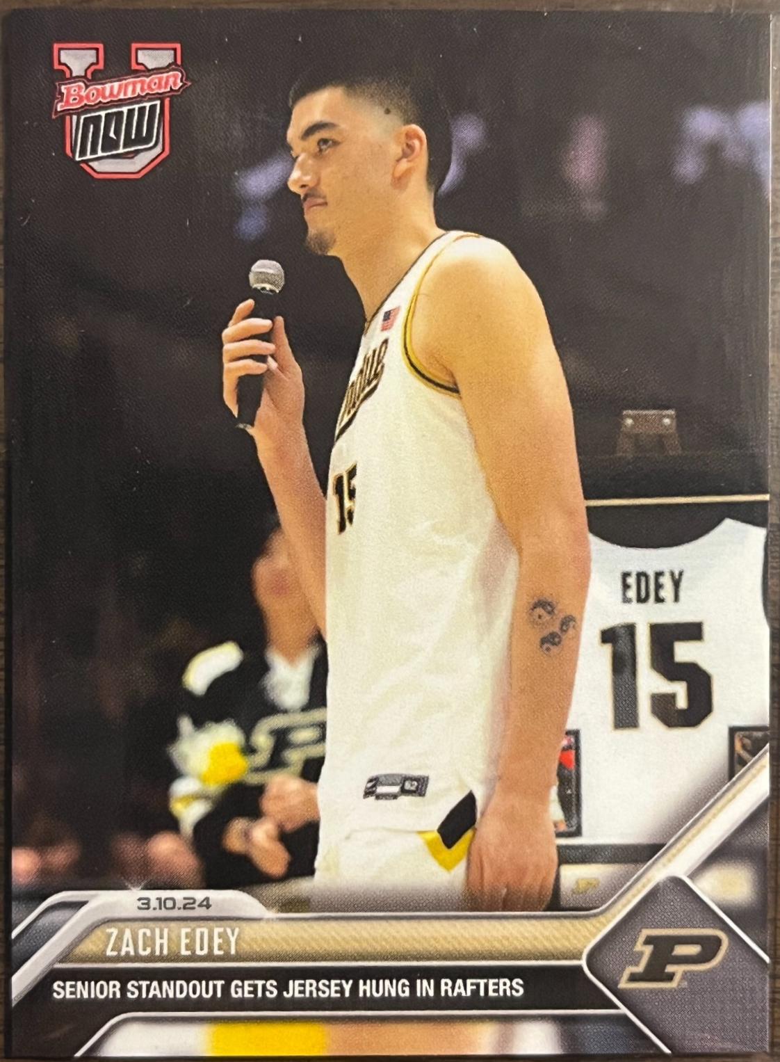 Zach Edey #67 2023-24 Bowman U Now Basketball