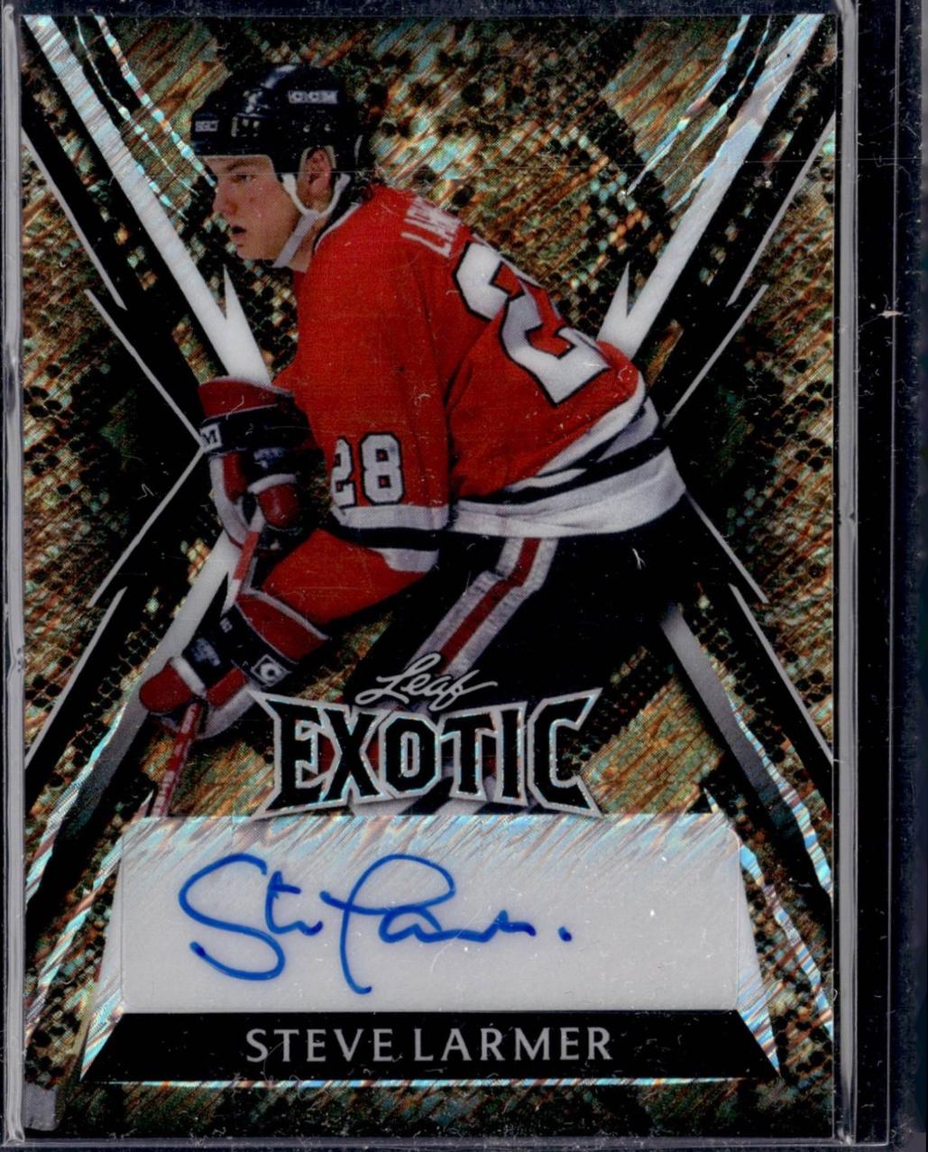 Steve Larmer #E-SL1 2024 Leaf Metal Legends Exotic Autograph Hockey