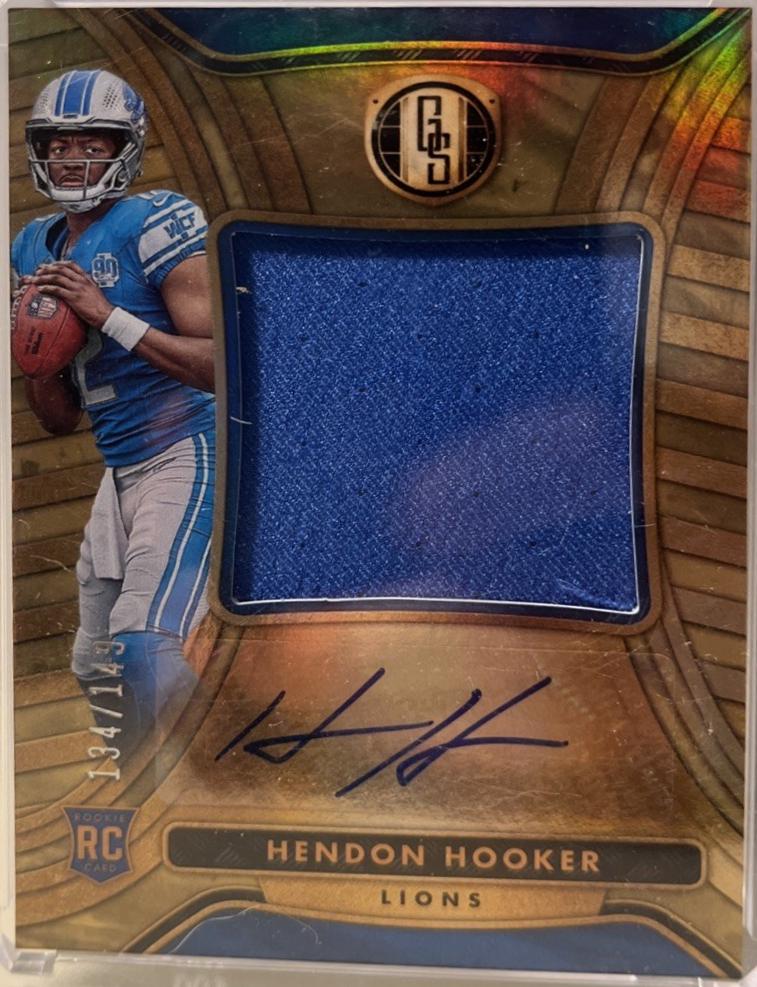 Hendon Hooker #RAJ-11 Football Cards 2023 Panini Gold Standard Rookie Jersey Autographs Jumbo