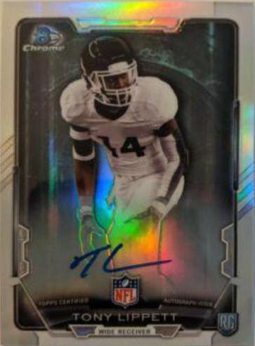 Tony Lippett #RCRA-TLI Football Cards 2015 Bowman Chrome Rookie Refractor Autographs