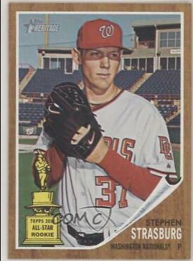 Stephen Strasburg #35 Baseball Cards 2011 Topps Heritage