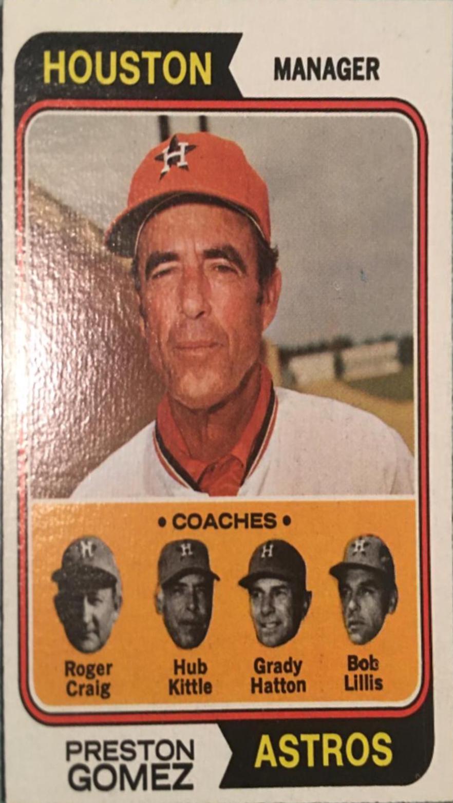 Astros Mgr. , Coaches #31 Baseball Cards 1974 Topps