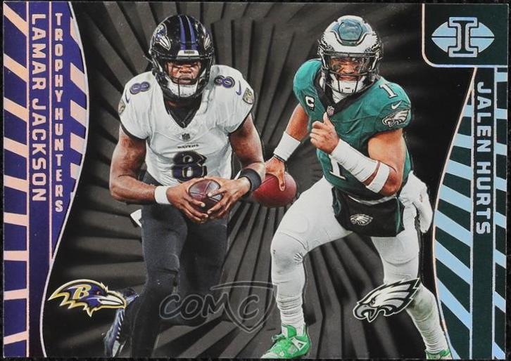 Lamar Jackson / Jalen Hurts #41 Football Cards 2024 Panini Illusions Trophy Hunters All-Pro