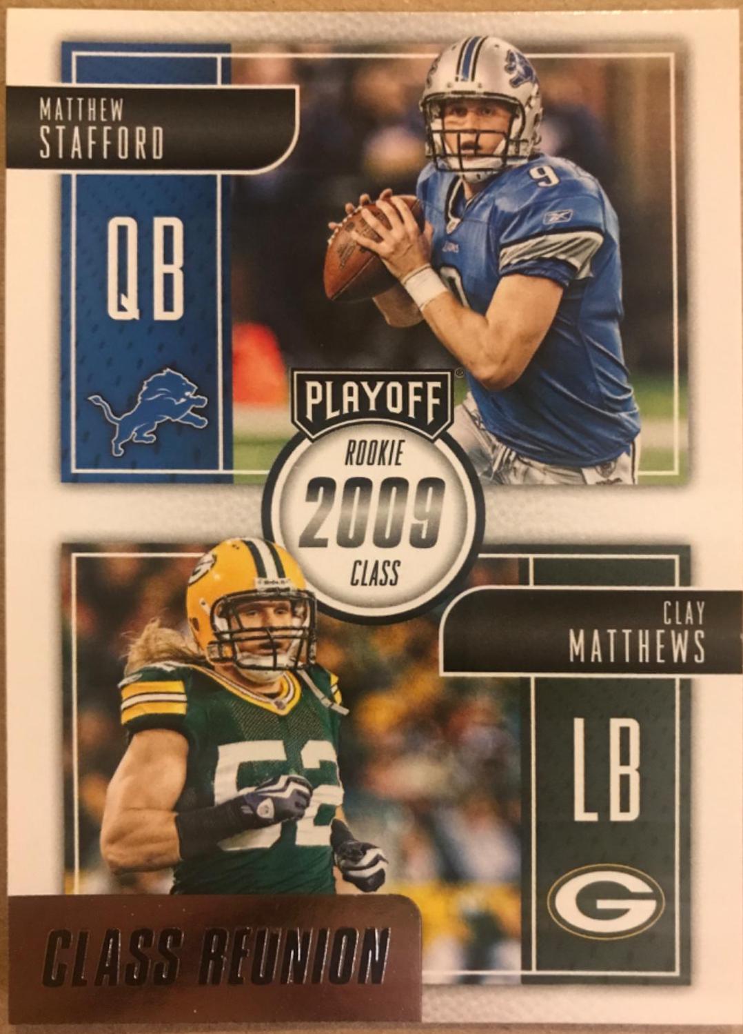 Matthew Stafford, Clay Matthews #CR-SM Football Cards 2016 Panini Playoff Class Reunion