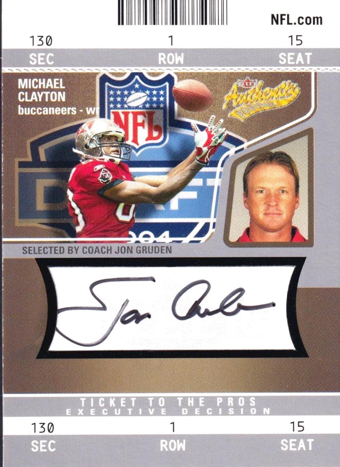 Michael Clayton, Jon Gruden #139 2004 Fleer Authentix Football