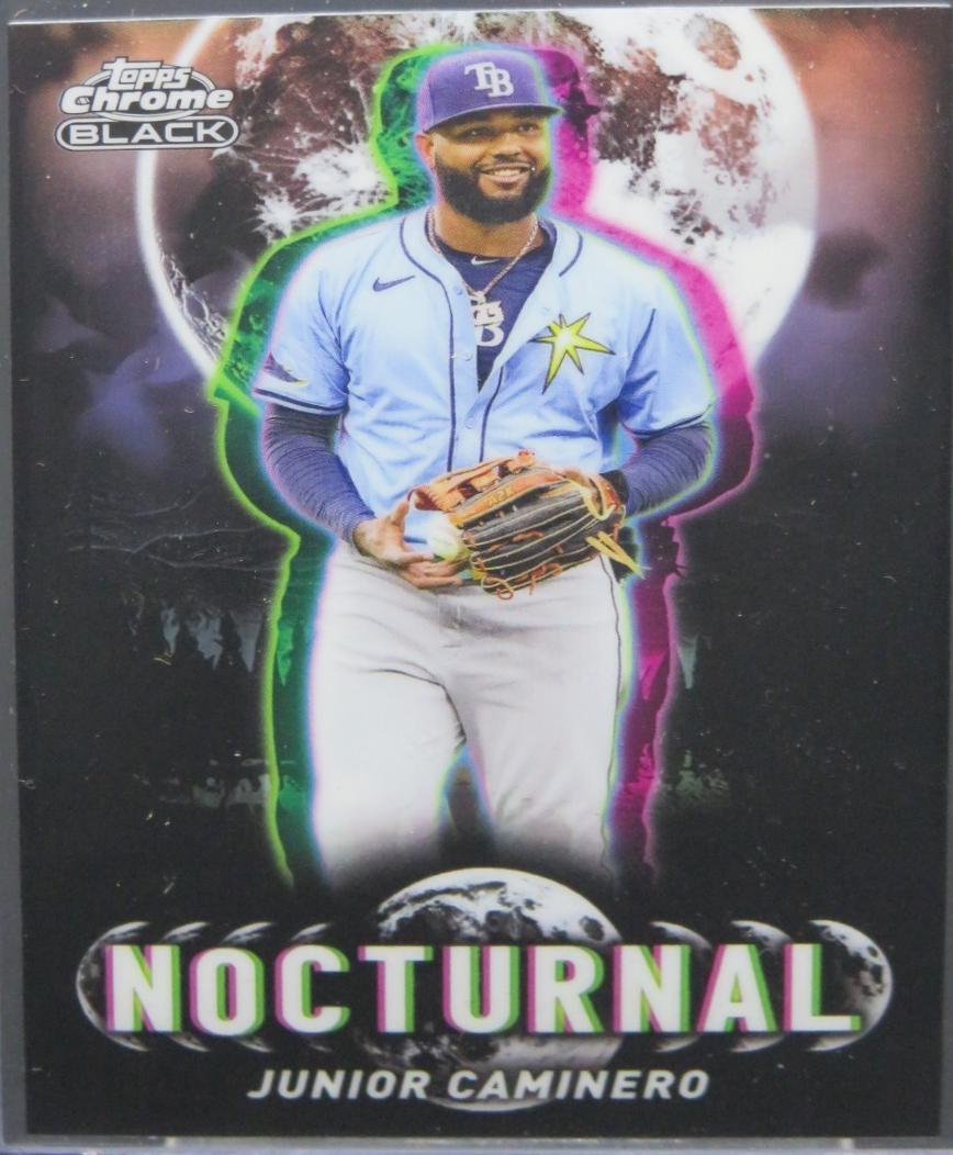 Junior Caminero #NOC-38 Baseball Cards 2025 Topps Chrome Black Nocturnal