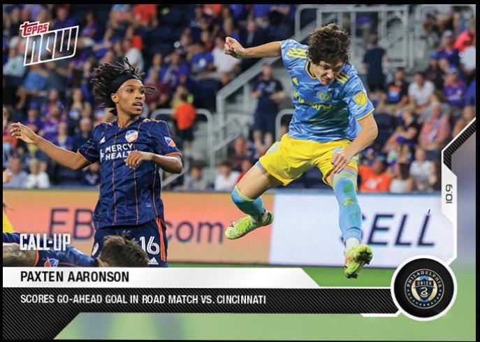 Paxten Aaronson #159 Soccer Cards 2021 Topps Now MLS