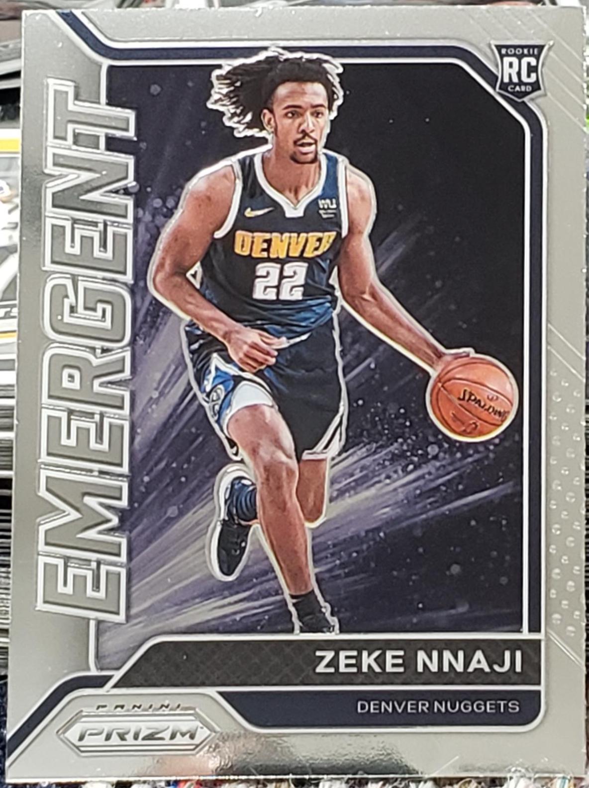 Zeke Nnaji #6 Basketball Cards 2020 Panini Prizm Emergent