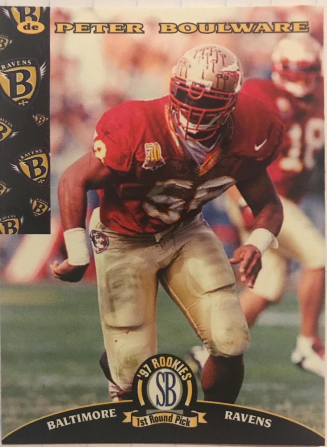 Peter Boulware #7 Football Cards 1997 Panini Score Board NFL Rookies