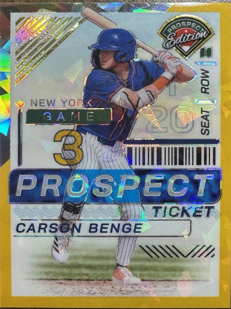 Carson Benge [Gold Ice Ticket Holo] #98 Prices | 2024 Panini Prospect ...