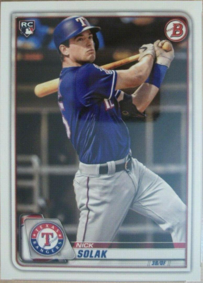 Nick Solak #96 Baseball Cards 2020 Bowman