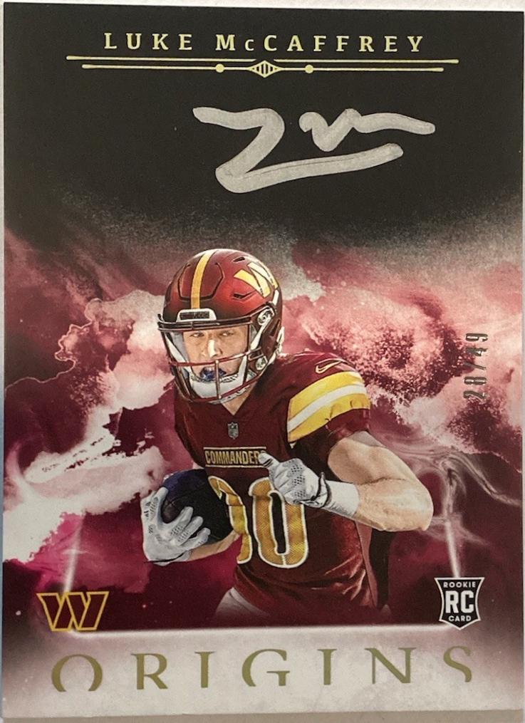 Luke McCaffrey #OA-LMC Football Cards 2024 Panini Origins Autographs Silver Ink