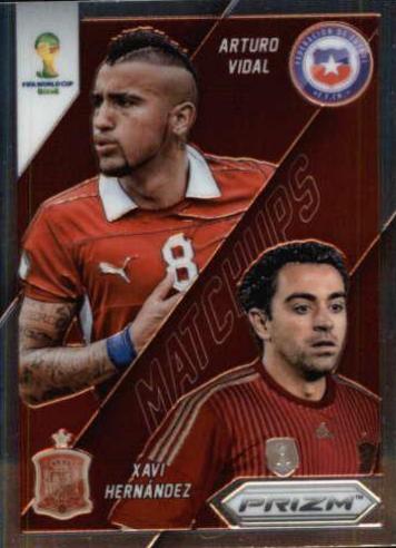 Arturo Vidal, Xavi Hernandez #3 Soccer Cards 2014 Panini Prizm World Cup Matchups