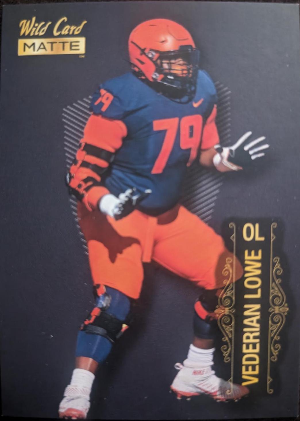 Vederian Lowe #MB-128 Football Cards 2022 Wild Card Matte Black