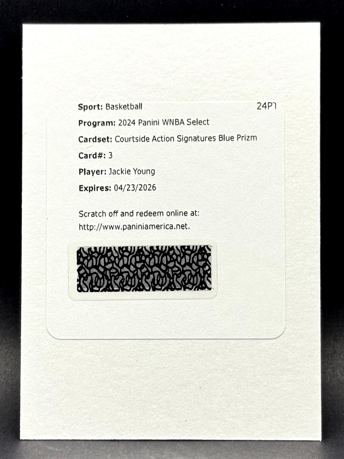 Jackie Young [Blue Prizm] #CSA-JY