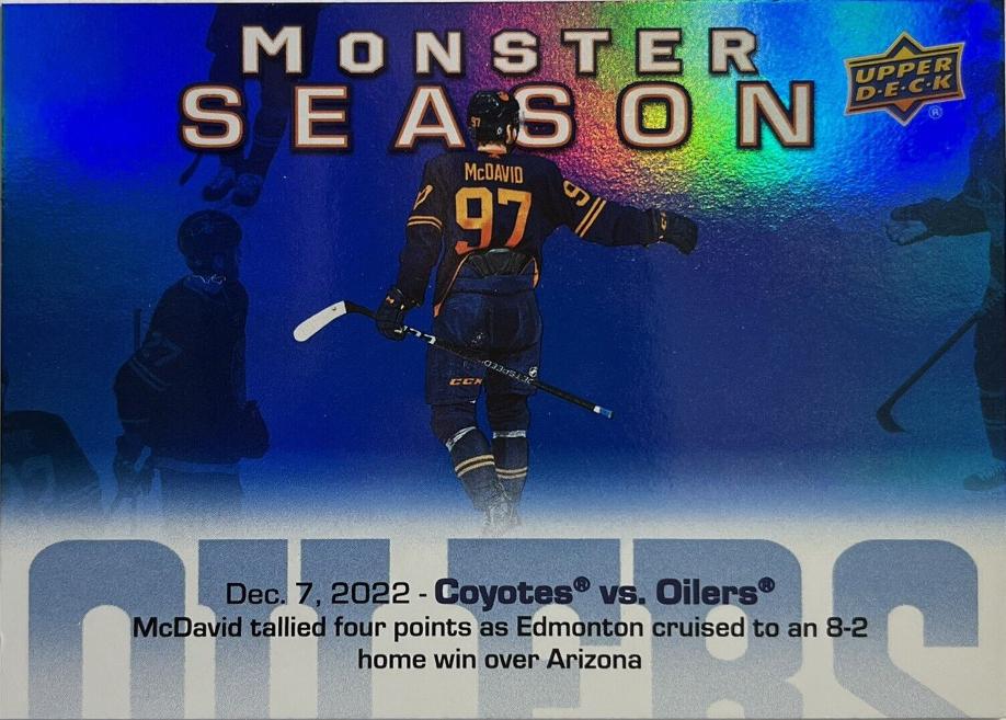 Connor McDavid #MS-27 Hockey Cards 2023 Upper Deck Monster Season