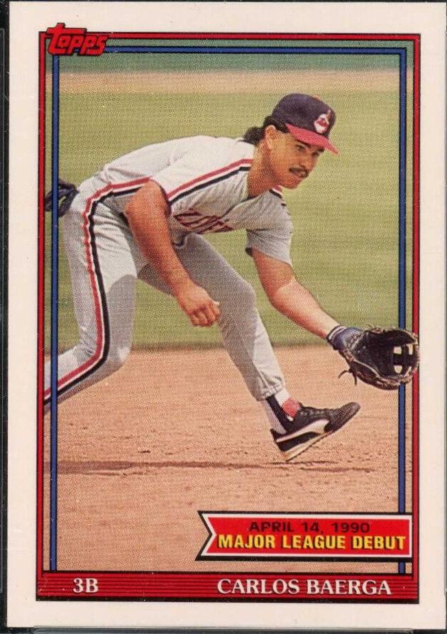 Carlos Baerga #8 Baseball Cards 1991 Topps '90 M.L. Debut