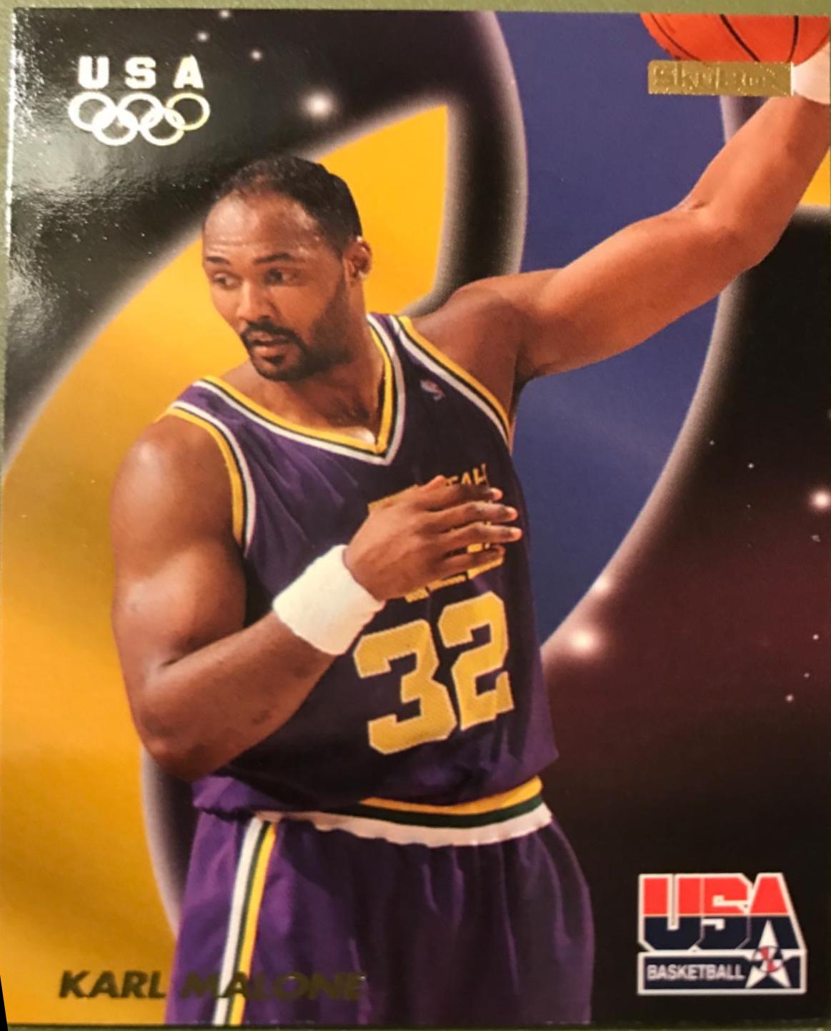 Karl Malone #43 Basketball Cards 1996 Skybox USA Basketball