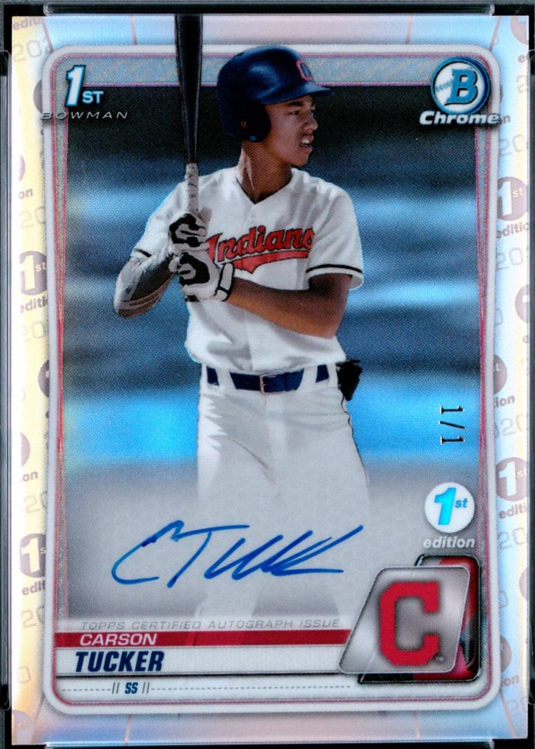 Carson Tucker #CDA-CT 2020 Bowman Draft 1st Edition Chrome Autographs Baseball