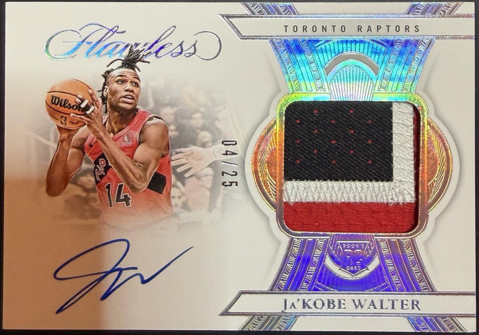 Ja'Kobe Walter #28 2024 Panini Flawless Patch Autograph Basketball