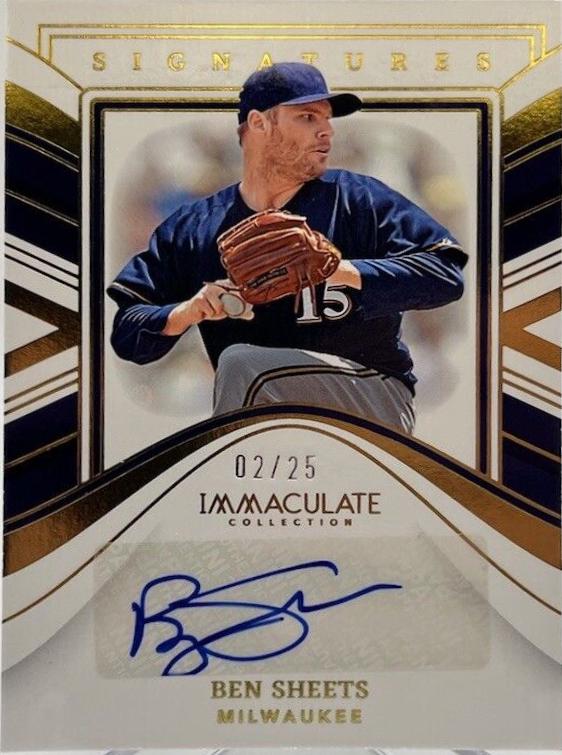Ben Sheets #3 Baseball Cards 2023 Panini Immaculate Signatures