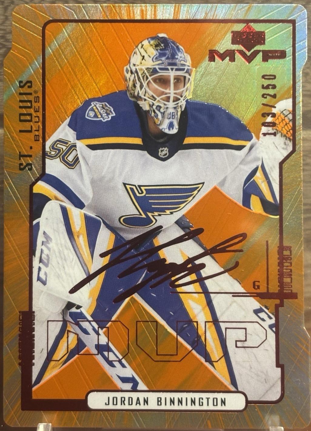 Jordan Binnington #50 2020 Upper Deck MVP 20th Anniversary Hockey