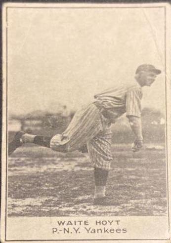 Waite Hoyt Baseball Cards 1921 E220 National Caramel