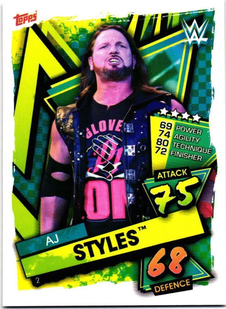 AJ Styles #2 Wrestling Cards 2021 Topps Slam Attax WWE