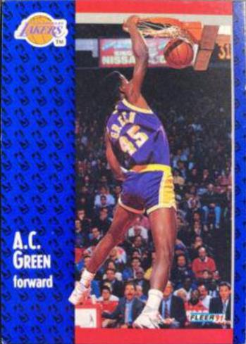 A.C. Green #99 Basketball Cards 1991 Fleer