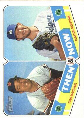 Juan Marichal, Clayton Kershaw #TN-3 Baseball Cards 2018 Topps Heritage Then and Now