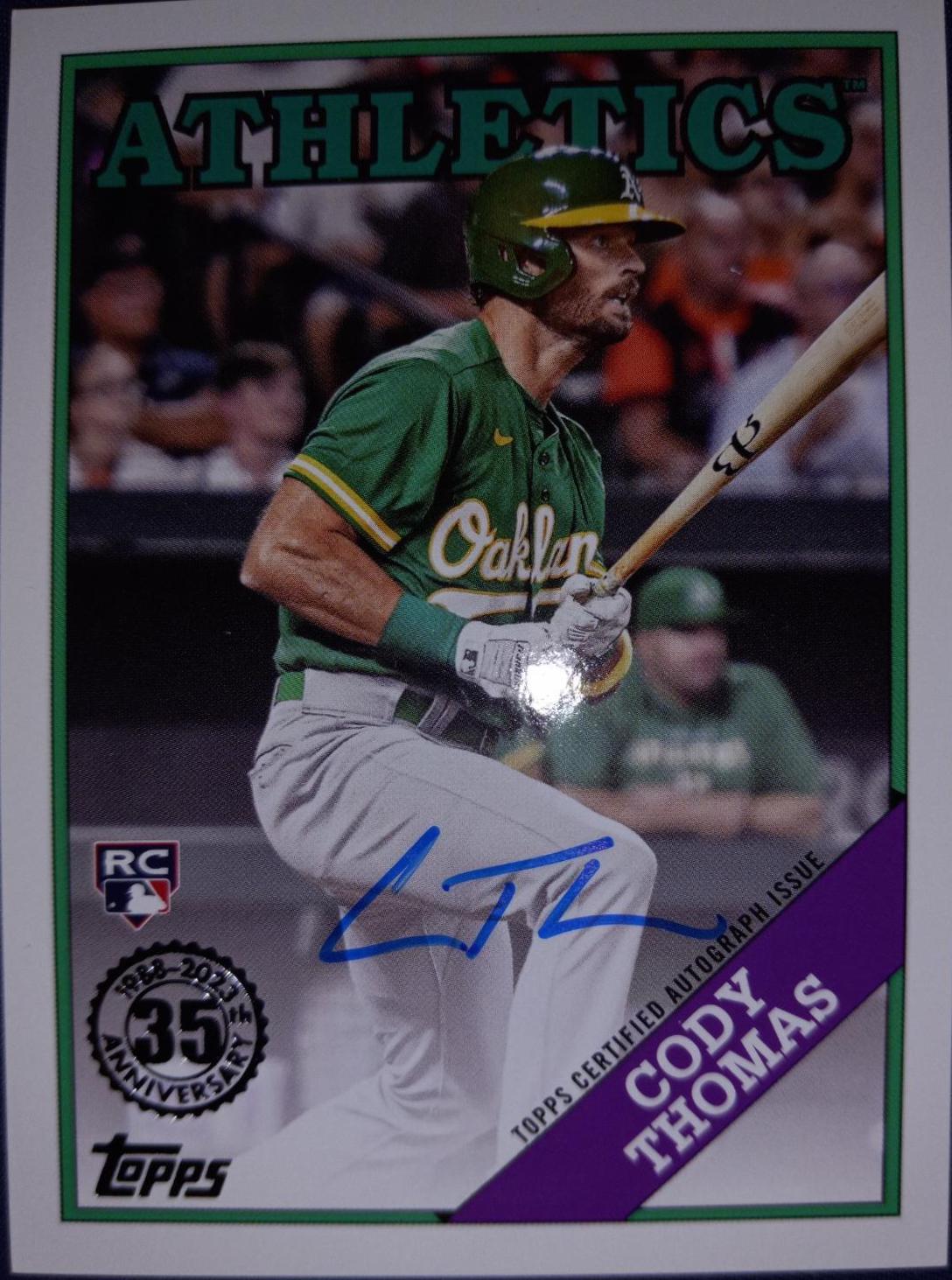 Cody Thomas #88BA-CT Baseball Cards 2023 Topps Silver Pack 1988 35th Anniversary Autographs