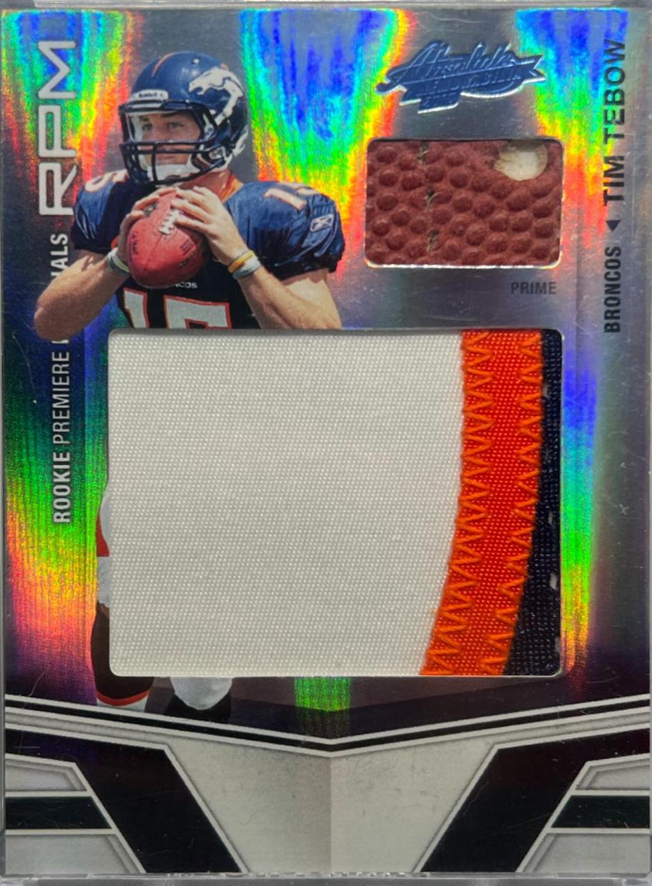 Tim Tebow #204 Football Cards 2010 Panini Absolute Memorabilia Rookie Jersey Collection