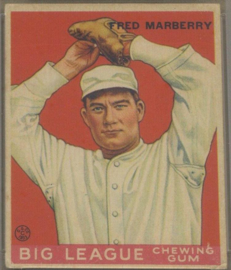 Fred Marberry #8 Baseball Cards 1934 World Wide Gum
