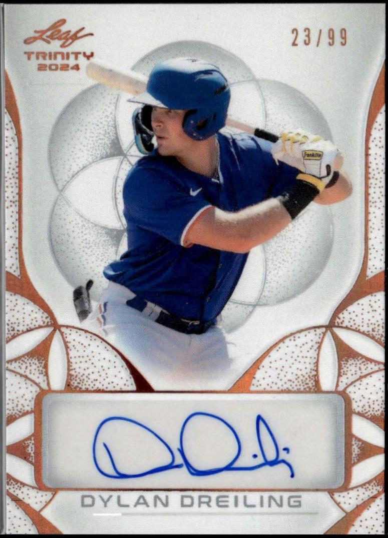 Dylan Dreiling #BA-DD1 2024 Leaf Trinity Autograph Baseball