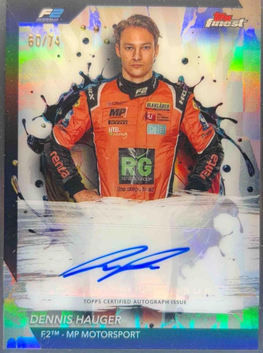 Dennis Hauger #FAC-HAU Racing Cards 2024 Topps Finest Formula 1 Autograph