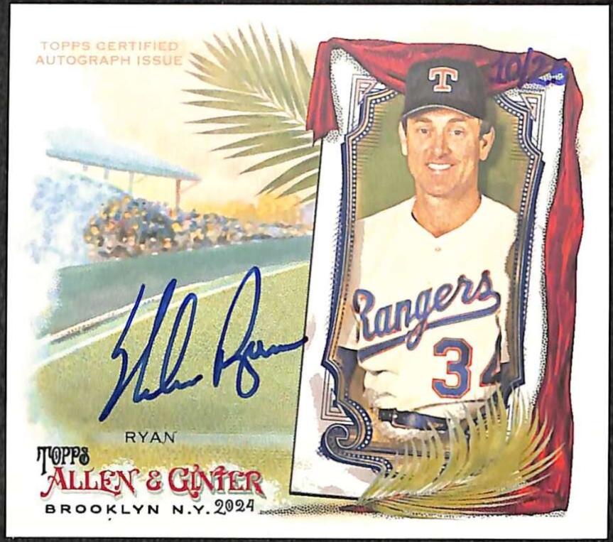 Nolan Ryan #N43A-NR 2024 Topps Allen & Ginter N43 Boxloader Autograph Baseball