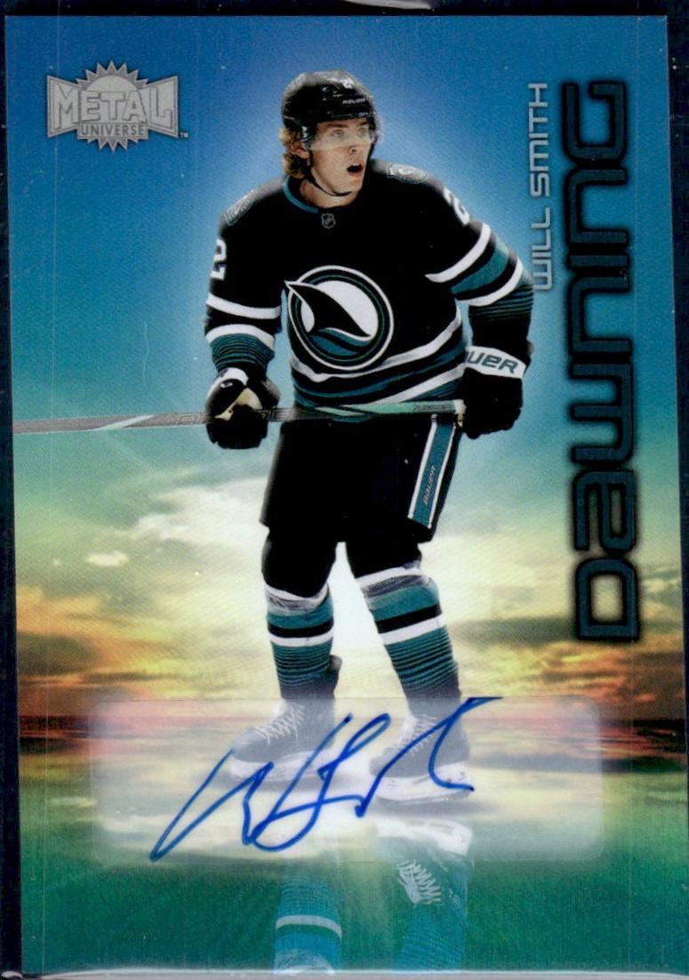 Will Smith #21 Hockey Cards 2024 SkyBox Metal Universe Dawning Autograph