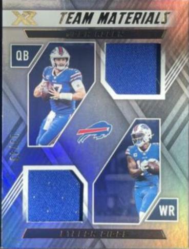 Josh Allen, Stefon Diggs #TM-1 Football Cards 2022 Panini XR Team Materials