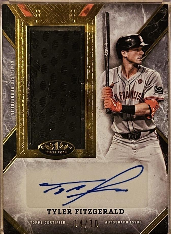 Tyler Fitzgerald #GAR-TF 2025 Topps Tier One Gripping Autographed Relic Baseball