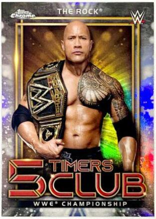 The Rock #5T-17 Wrestling Cards 2021 Topps Chrome WWE 5 Timers Club