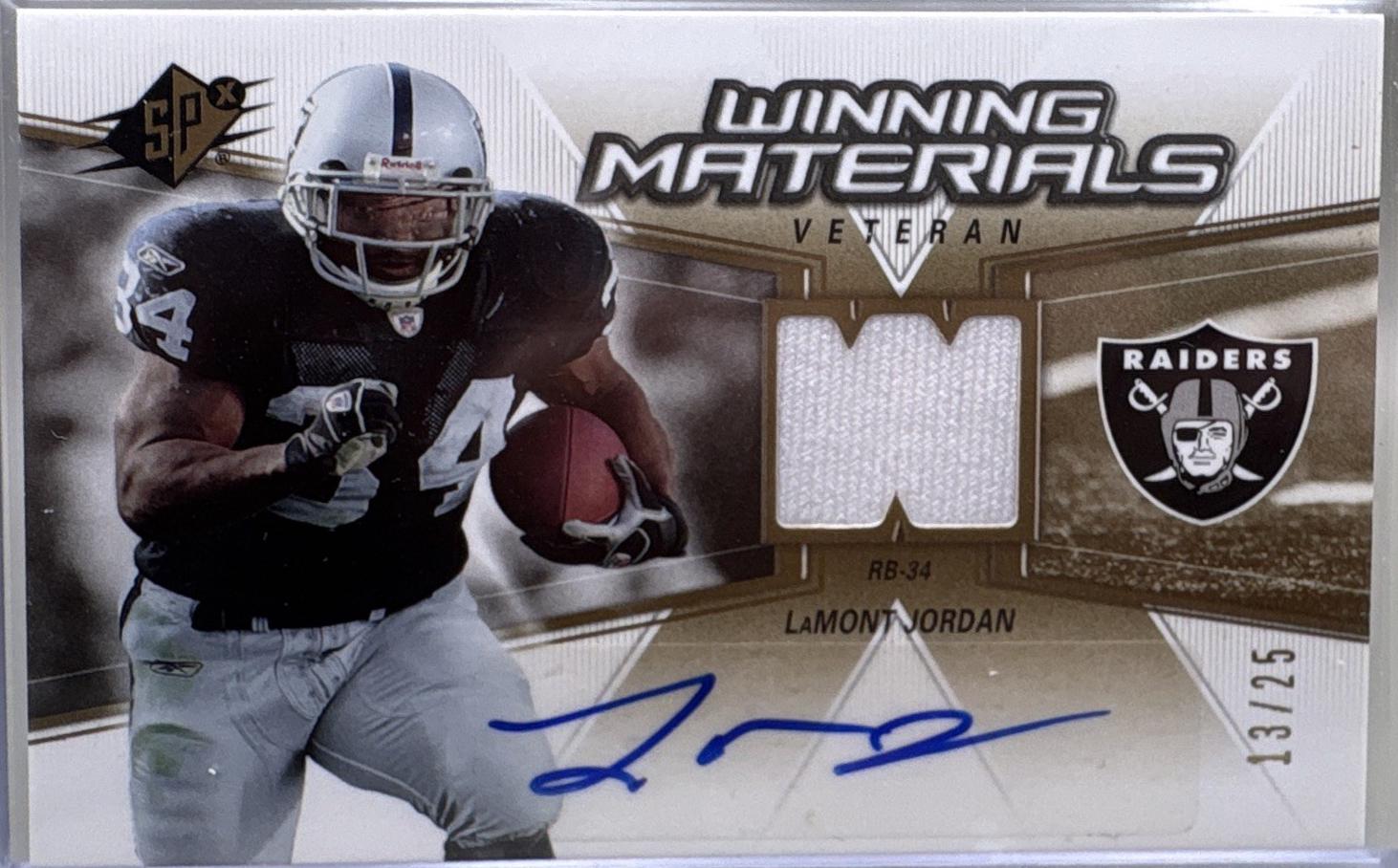 LaMont Jordan #WMV-JO 2006 Spx Winning Materials Football