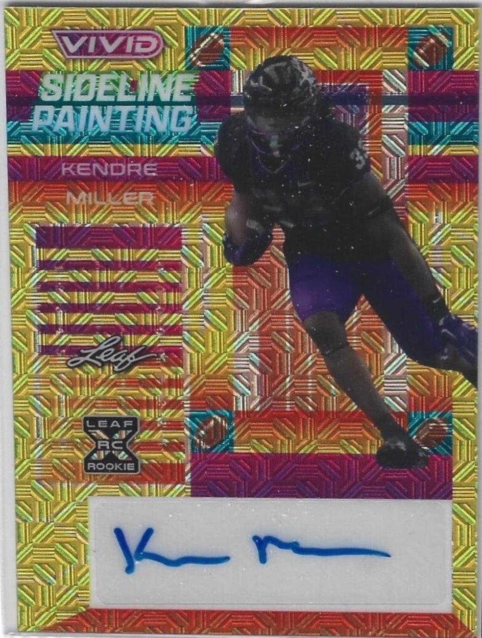 Kendre Miller #SP-KM1 2023 Leaf Vivid Autographs Sideline Painting Football