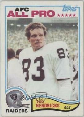 Ted Hendricks #190 1982 Topps Football