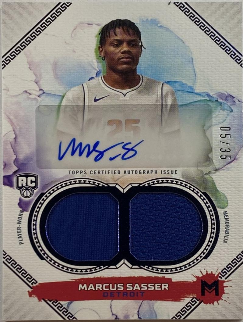 Marcus Sasser [Ultramarine Blue Rookie Relic Autograph Dual] #120
