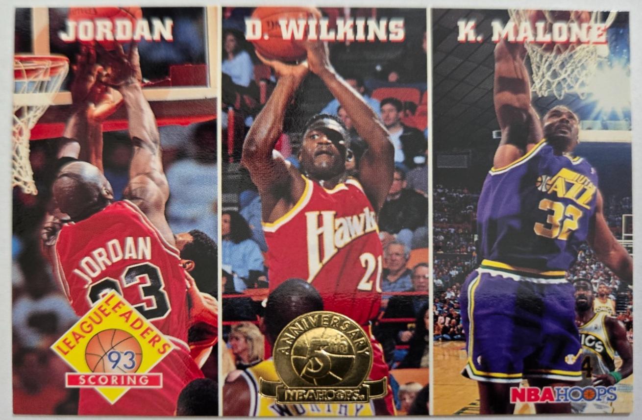 Michael Jordan / Dominique Wilkins / Karl Malone #283 1993 Hoops Basketball