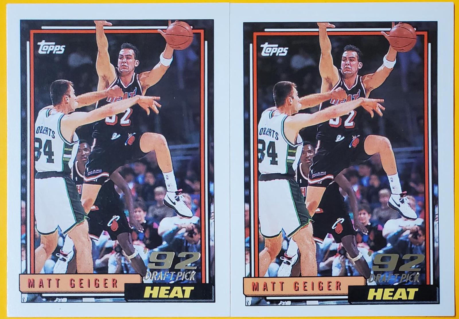 Matt Geiger #322 Basketball Cards 1992 Topps