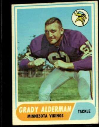 Grady Alderman #3 Football Cards 1968 Topps